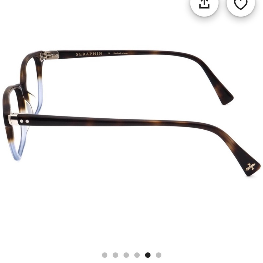 Seraphin Eyeglasses Azalea/8967 Tortoise/Blue Square Japan 53[]16 145 Handmade - Picture 5 of 15
